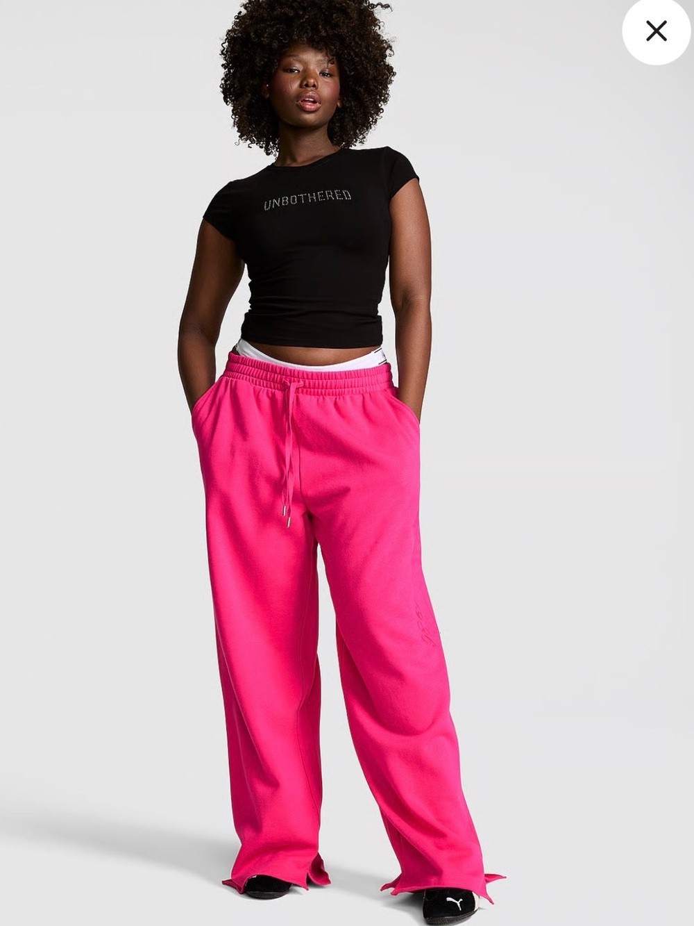 Victoria’s Secret Pink Women's Hot Pink Wide-Leg Sweatpants